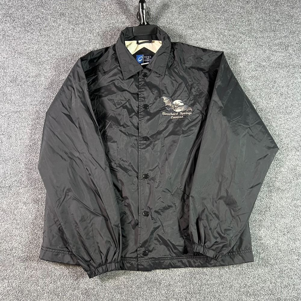 Port and Company Windbreaker Jacket Mens Medium Black Blanchard Springs Caverns